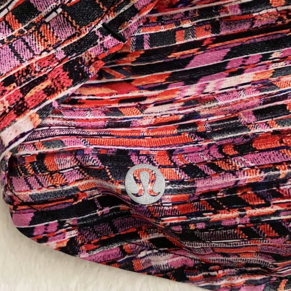 Lululemon | Speed Up Swift Short 4" Flash Pleat Orange Multi/Black W7AVMT 2 Tall - Picture 13 of 16